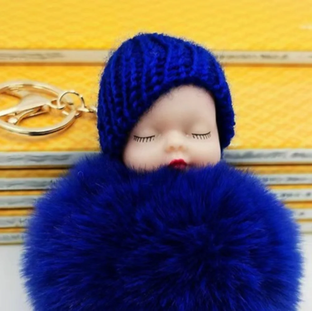 Keychain Cute Fluffy Plush Mini Doll Keychain For Women Bags Key Ring Gift Decor